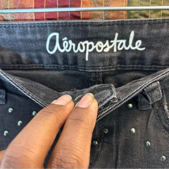 Aeropostale Faded Black Lola Jegging with metallic stud detail size 0 - Picture 3 of 5